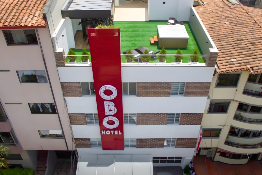 Vista Superior del Hotel OBO en Medellín